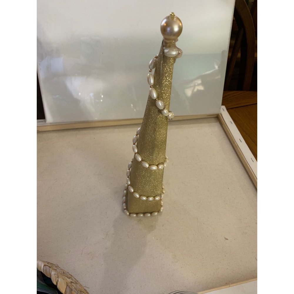 Gold and Pearl Christmas Tree 12 inch